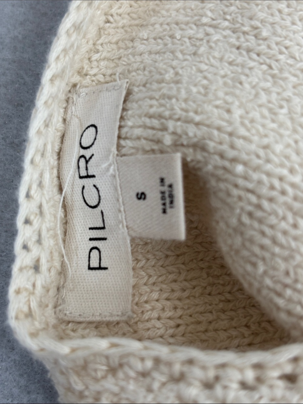 Pilcro Anthropologie Cream Floral Knit Tank Top cotton knit S - Picture 8 of 10
